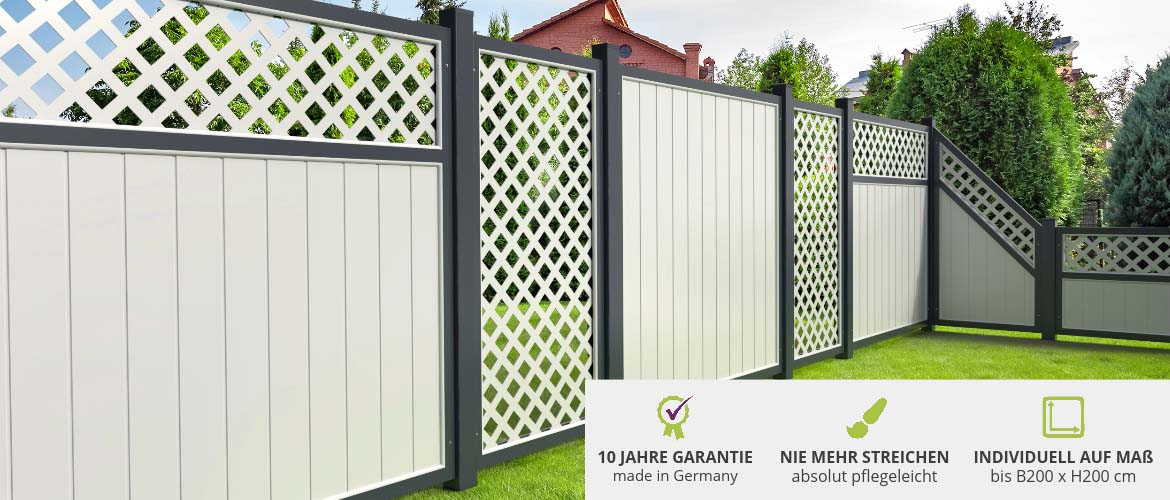 Weiß - Anthrazit (Gerade)